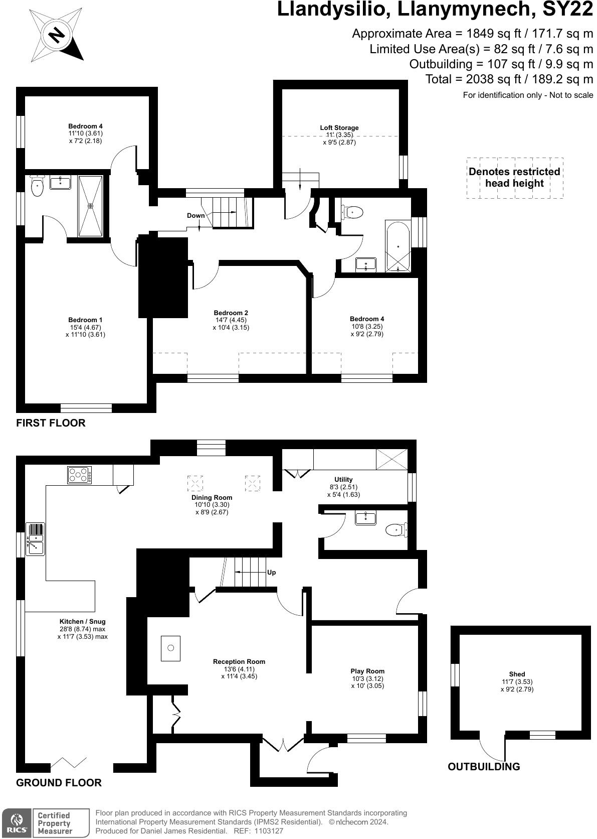 Bryn Offa Cottage, a stunning home in Llandysilio floorplan