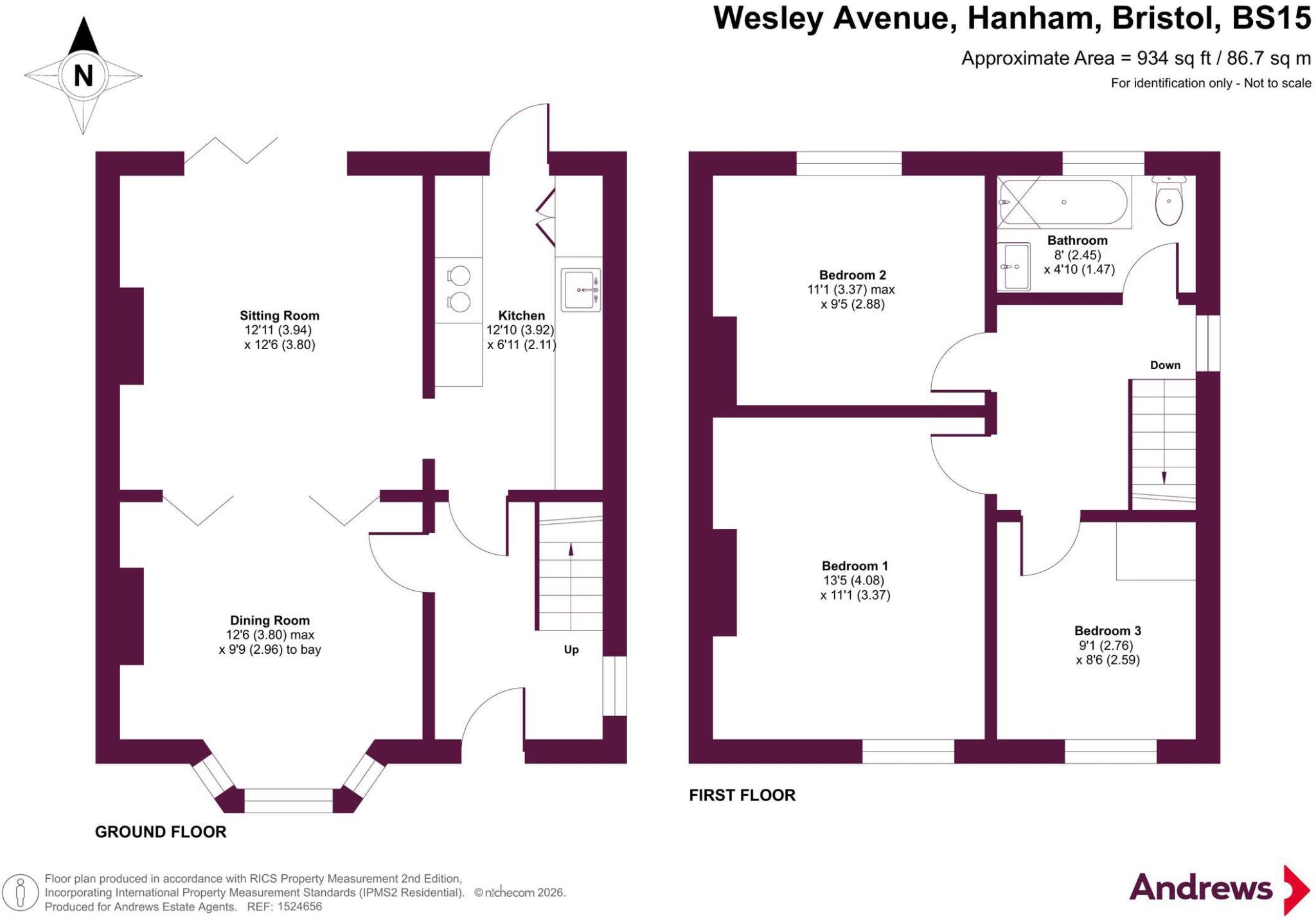 Wesley Avenue, Hanham, Bristol, Gloucestershire, BS15 floorplan