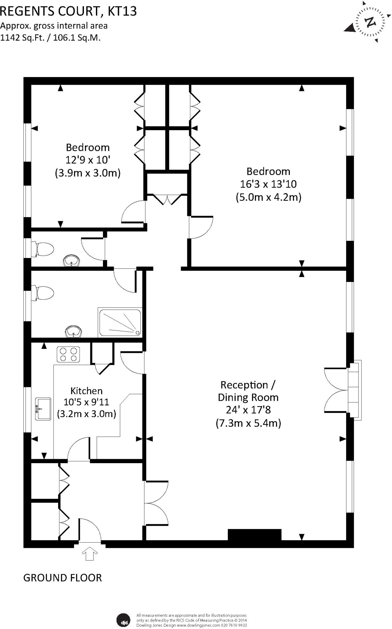 St. Georges Avenue, Weybridge, KT13 floorplan