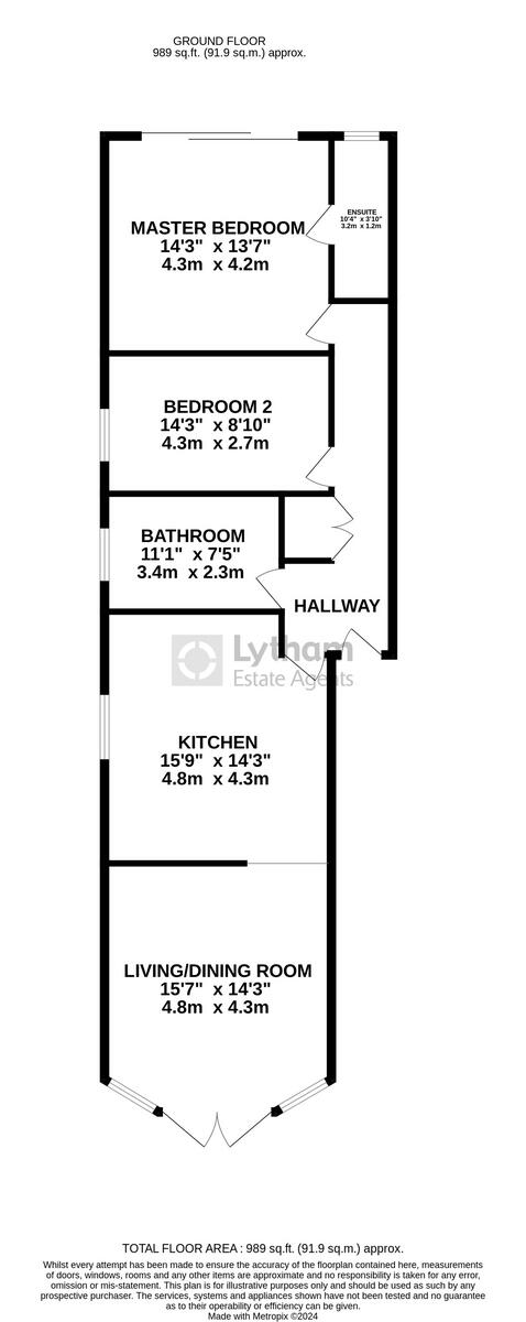 Flat 2, 94 North Promenade, Lytham St Annes FY8 2QP floorplan