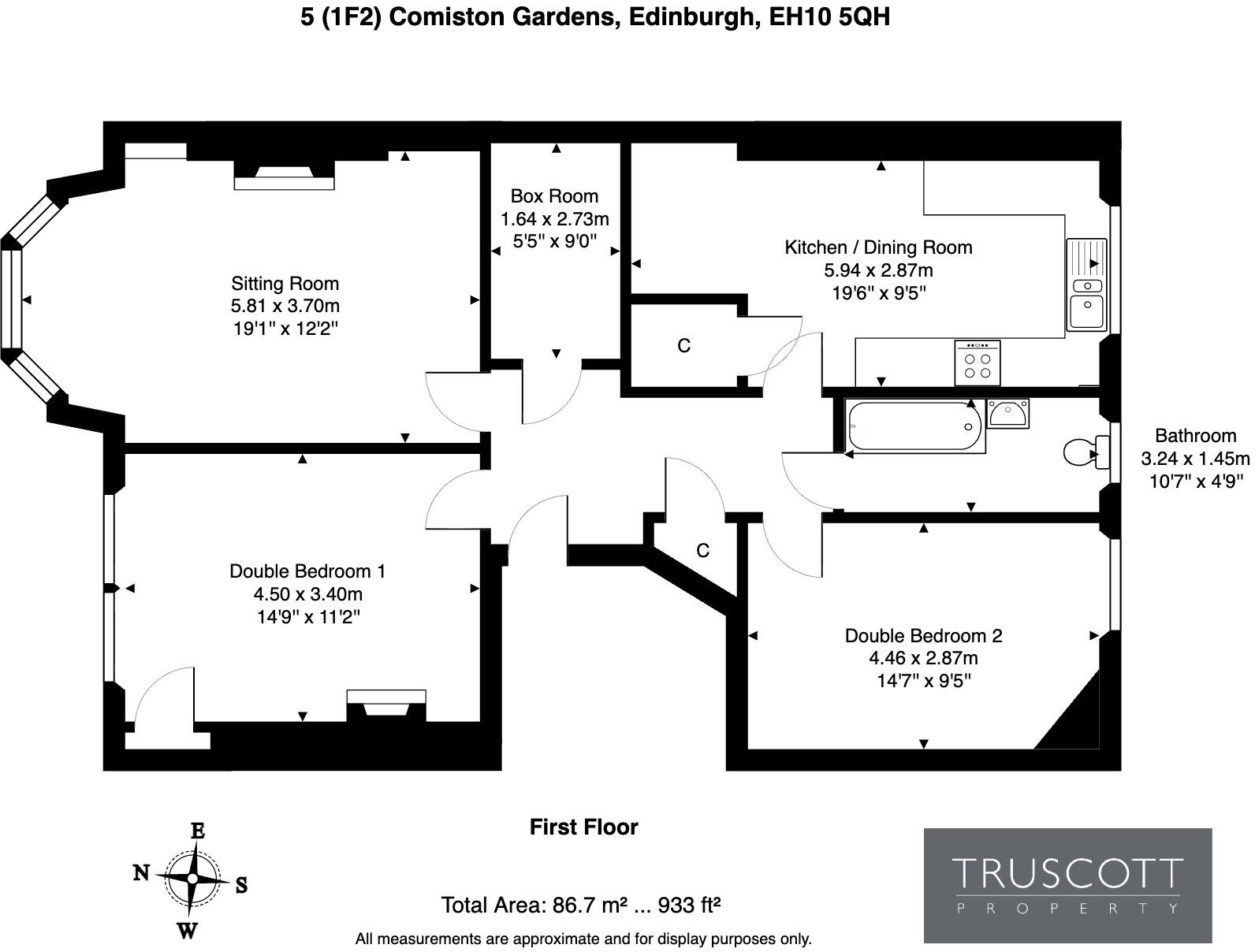 5 (1F2) Comiston Gardens, Morningside, Edinburgh, EH10 5QH floorplan