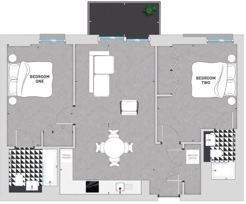 Beton, HA9 floorplan