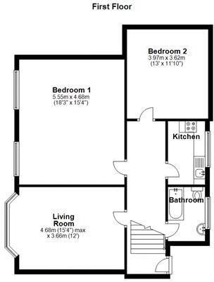 To Let - Eastbank Street, Southport Centre, PR8 - Two Bed First Floor Apt floorplan