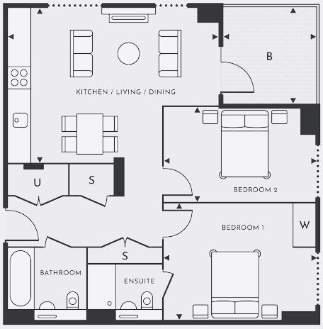 Woodget Heights, 41 West Parkside, London floorplan