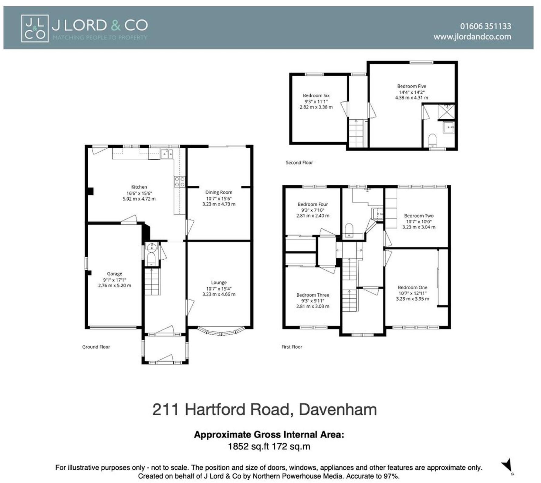 211 Hartford Road, Davenham, Cheshire, CW9 8JP floorplan