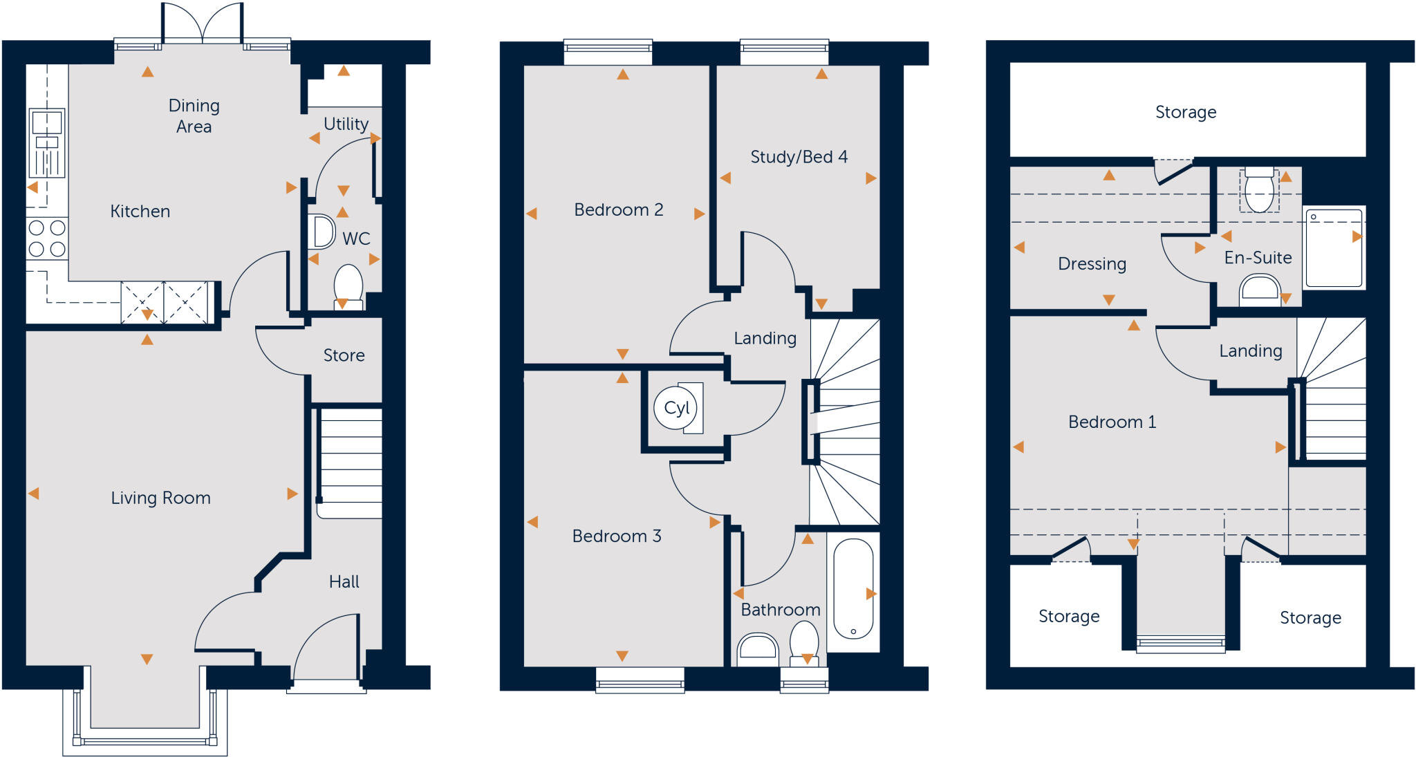 Plot 38, The Willow, Priory Meadows, Hempsted, Gloucester, Gloucestershire, GL2 floorplan