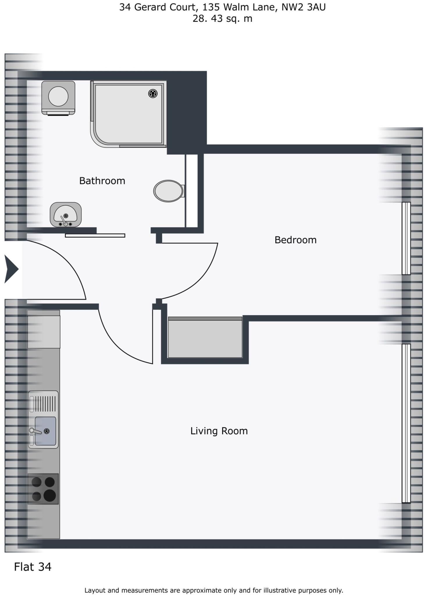 Flat 34 Gerard Court floorplan