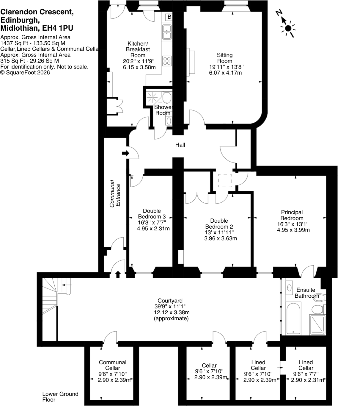 20B/1, Clarendon Crescent, Edinburgh, EH4 floorplan