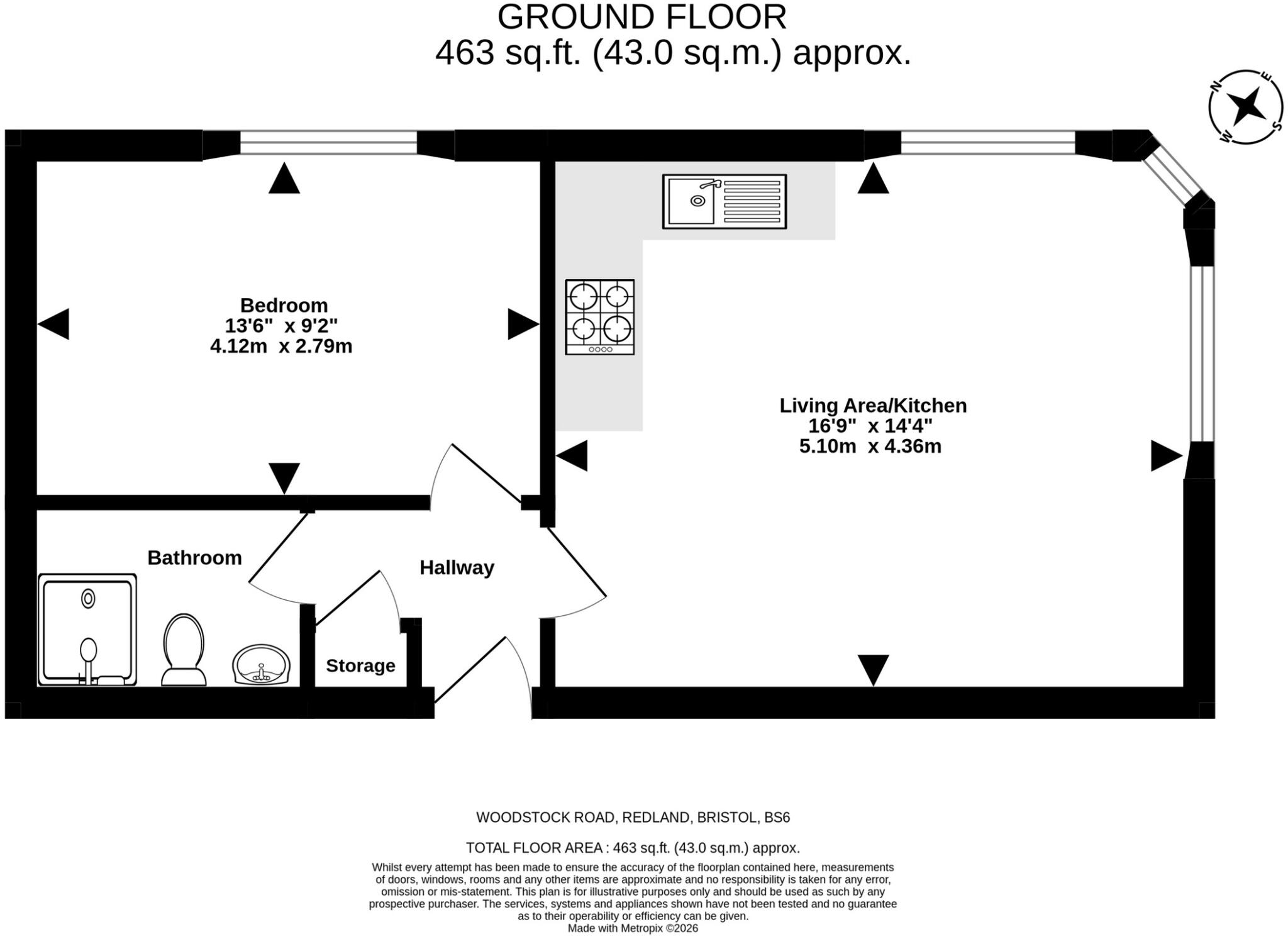 Woodstock Road, Redland, Bristol, BS6 floorplan