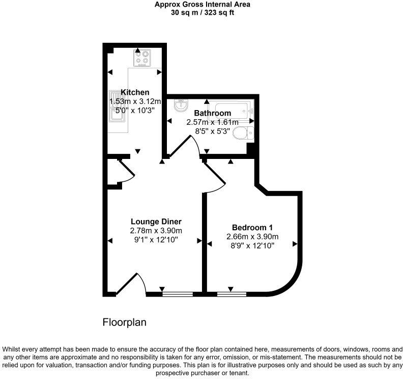 Flat 2, 11 Westcourt Road, Worthing, West Sussex, BN14 7DQ floorplan