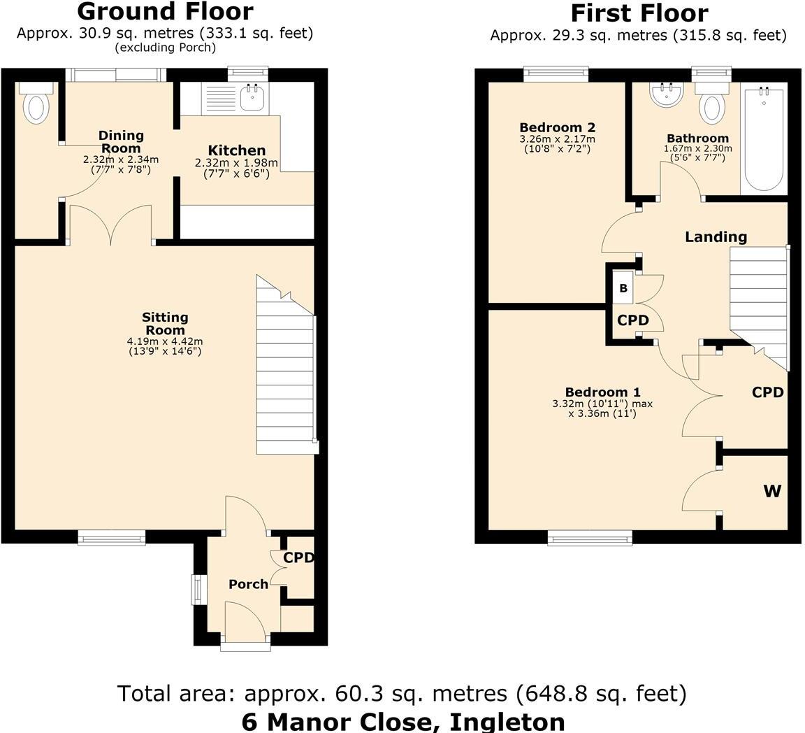 6 Manor Close, Ingleton floorplan