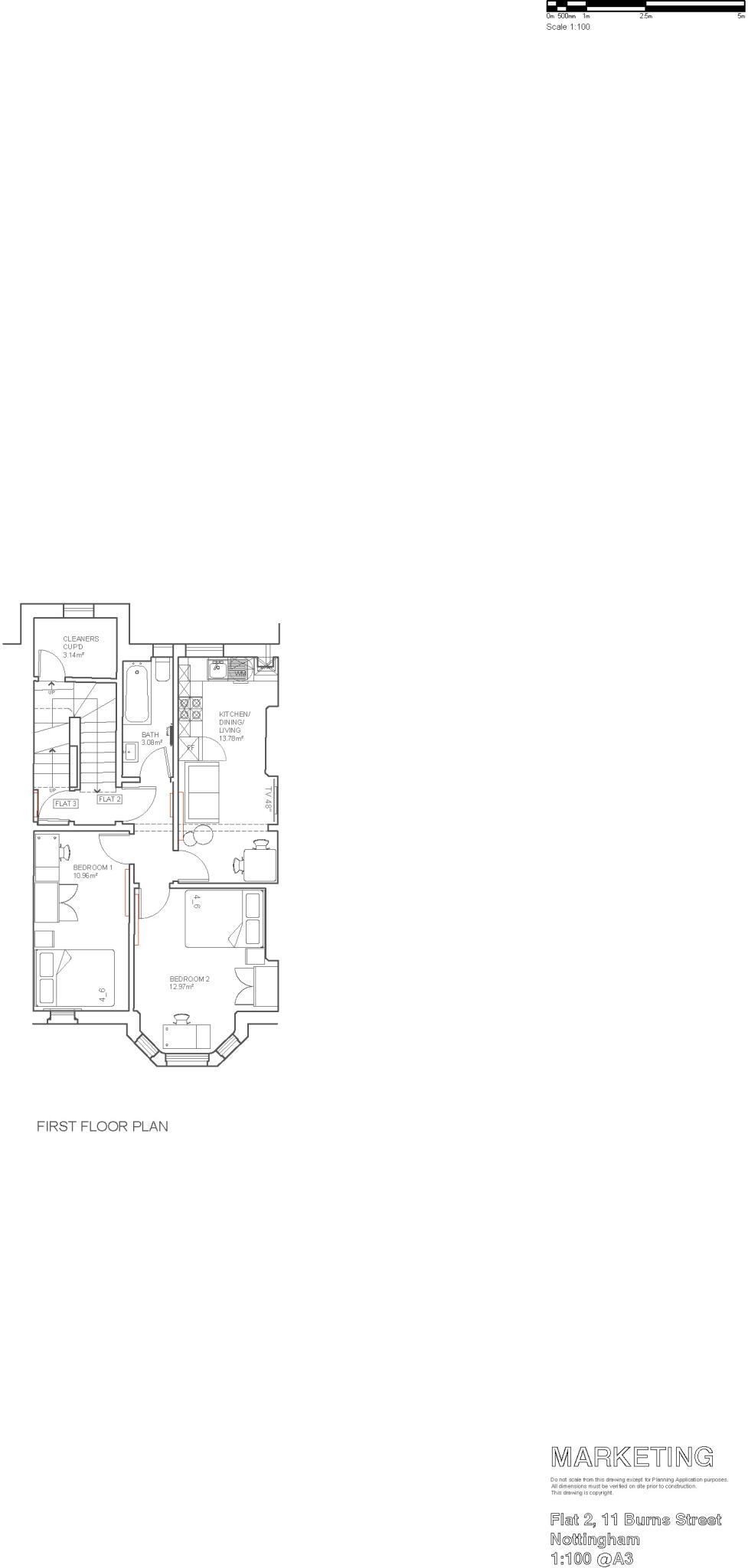 Flat 2, 11, Burns Street NG7 4DS floorplan