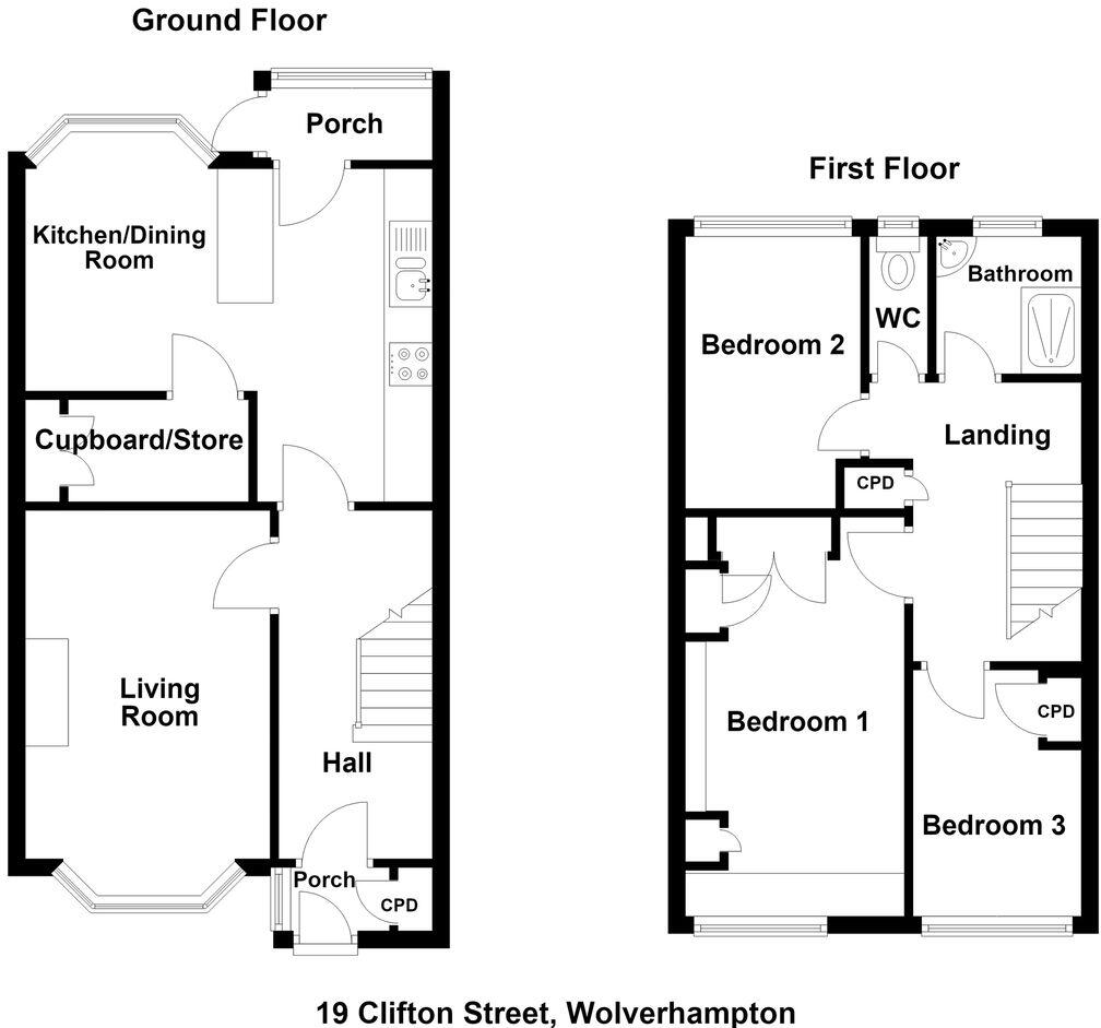 Clifton Street, Hurst Hill, Coseley, WV14 floorplan