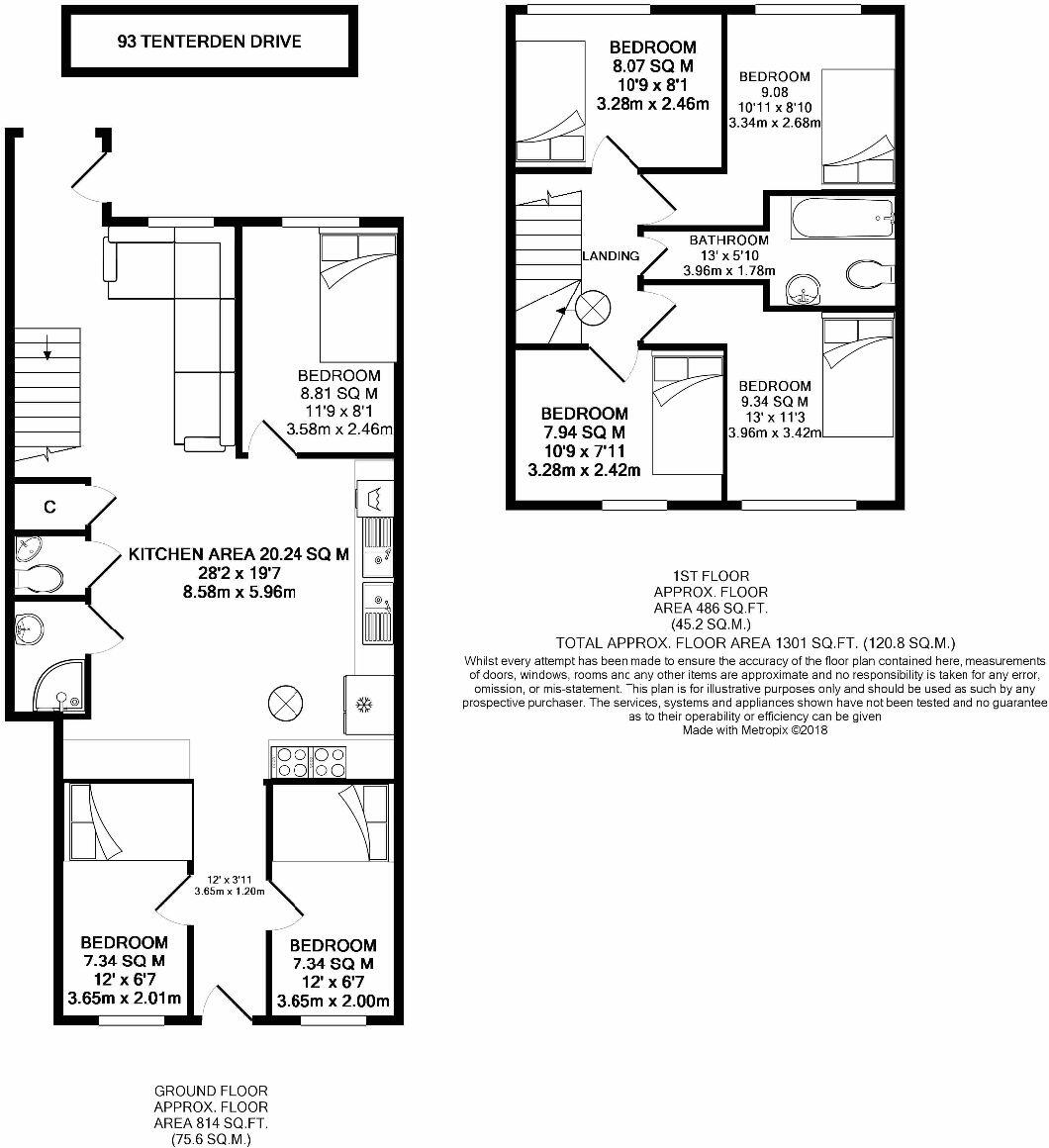 7 Bed Student Home - 93 Tenterden Drive floorplan