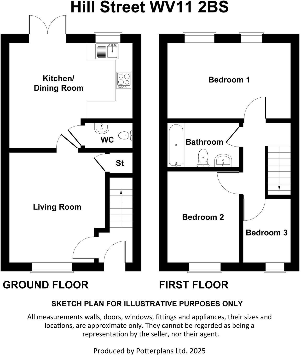 Hill Street, Essington, Wolverhampton, WV11 floorplan