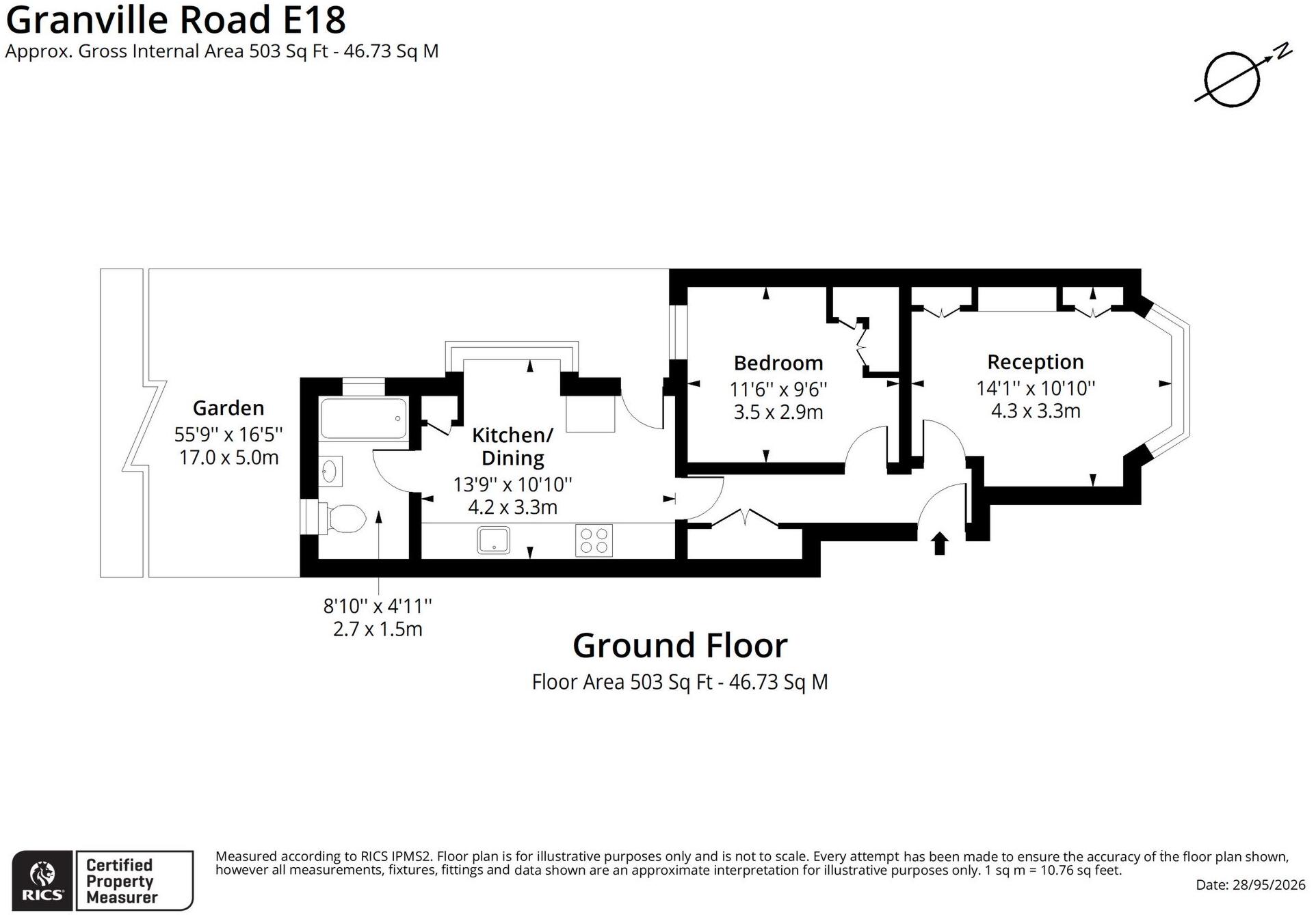 1, Granville Road, South Woodford, E18 floorplan