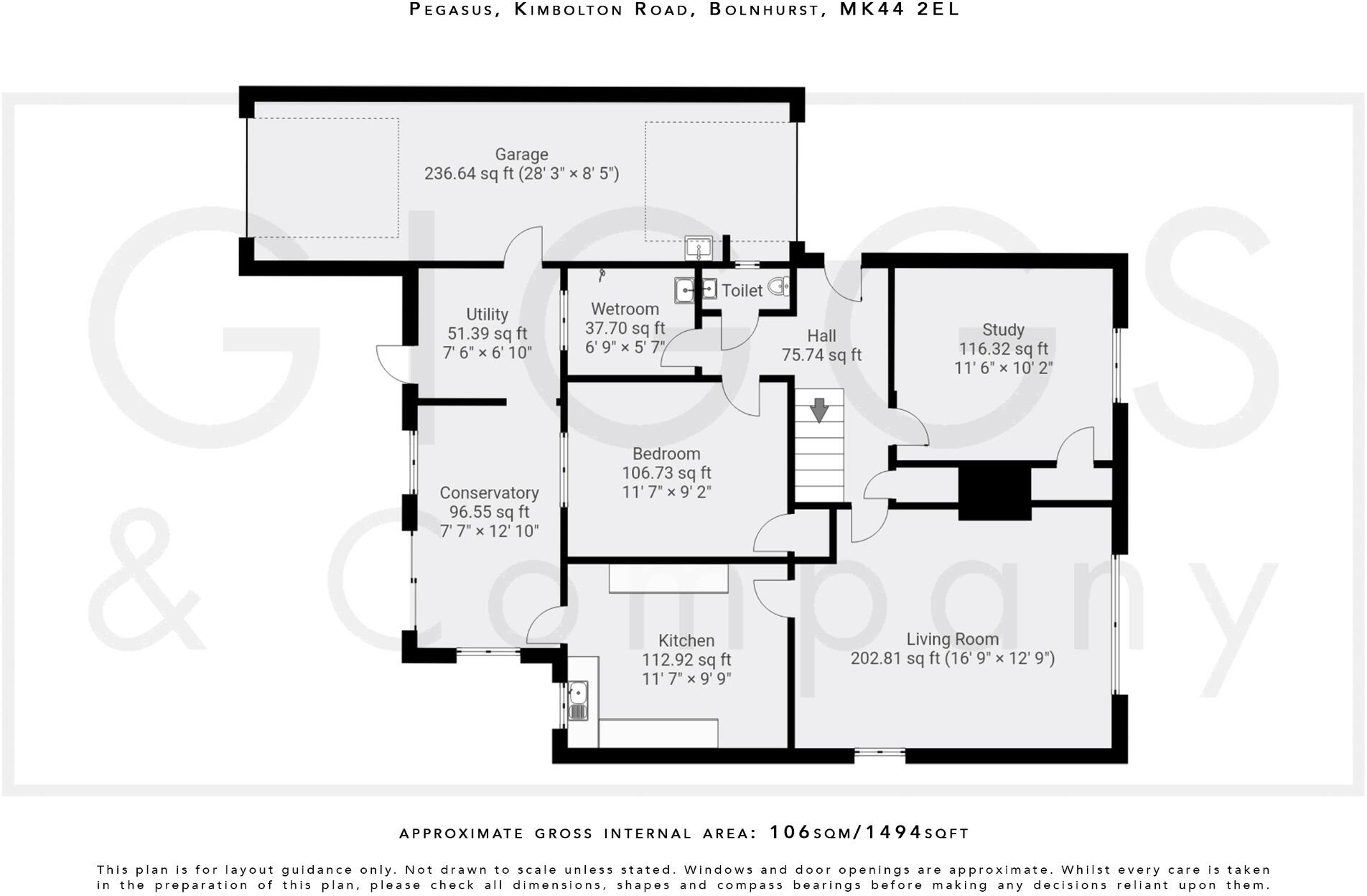 Kimbolton Road, Bolnhurst, Bedford, Beds MK44 2EL floorplan