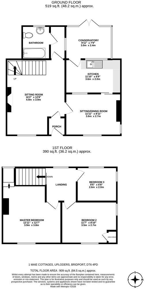 Uploders, Bridport floorplan