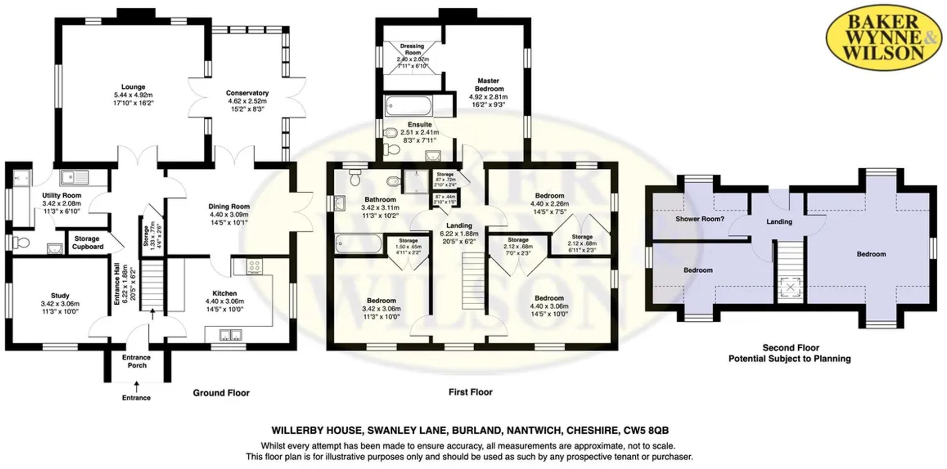Willerby House, Swanley Lane, Burland, Nantwich floorplan