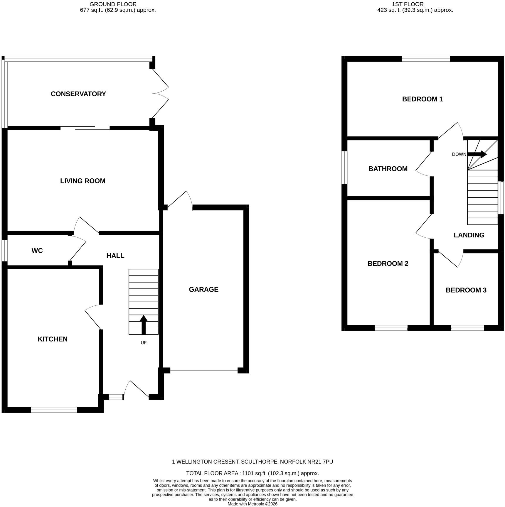 1 Wellington Crescent, NR217PU floorplan
