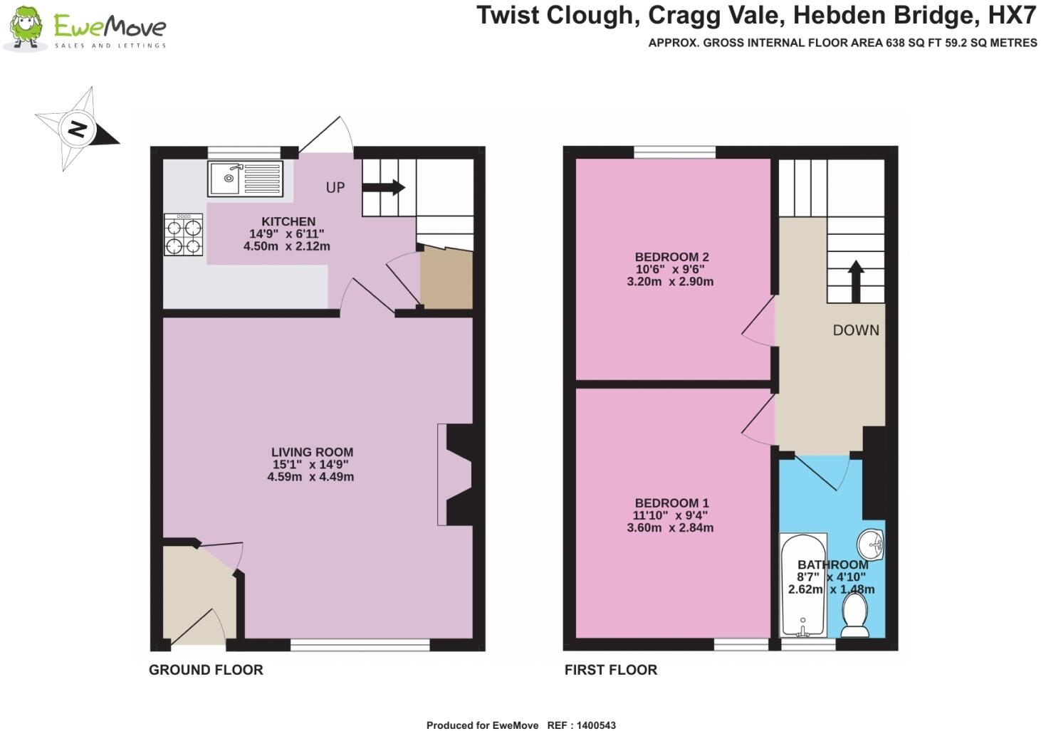 Twist Clough, Hebden Bridge, West Yorkshire, HX7 floorplan