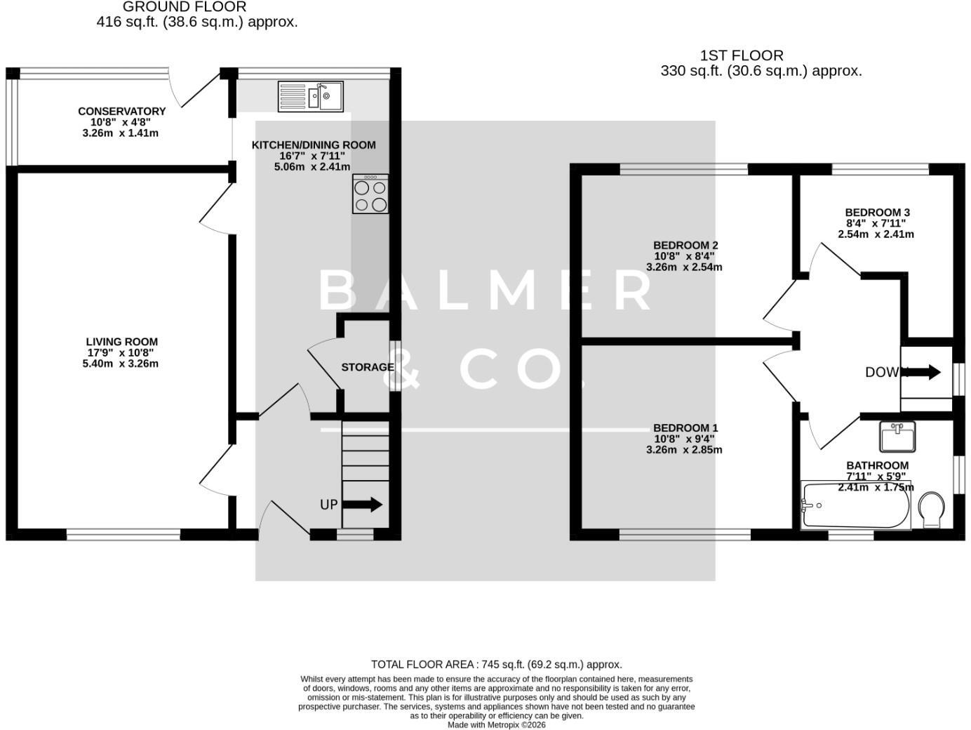 Rosebury Avenue, Leigh, WN7 floorplan