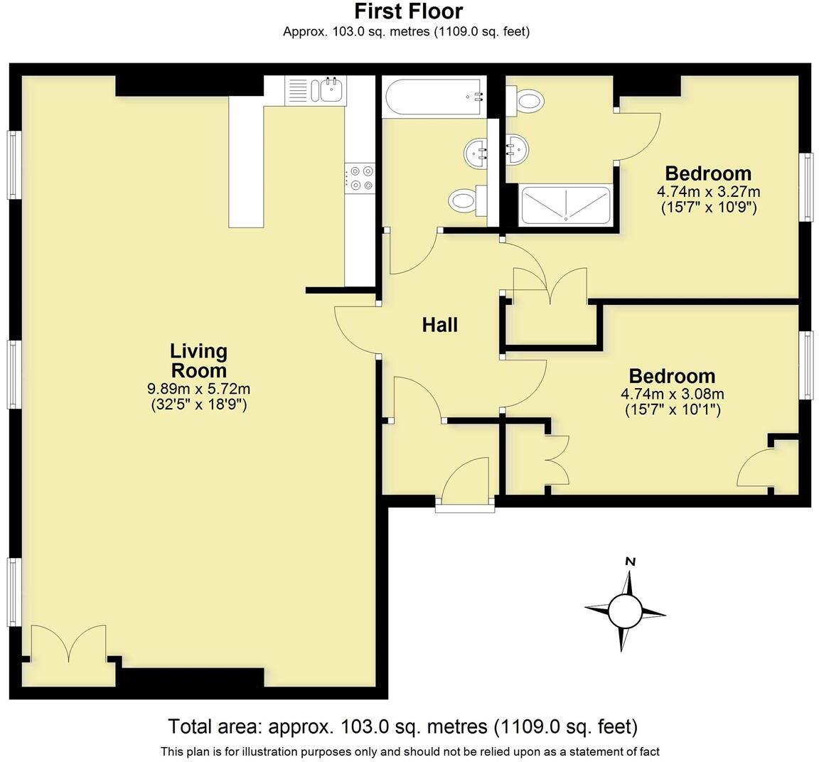 The Town House, Kenilworth Rd, Central Royal Leamington Spa (1100sqft and NO chain!) floorplan
