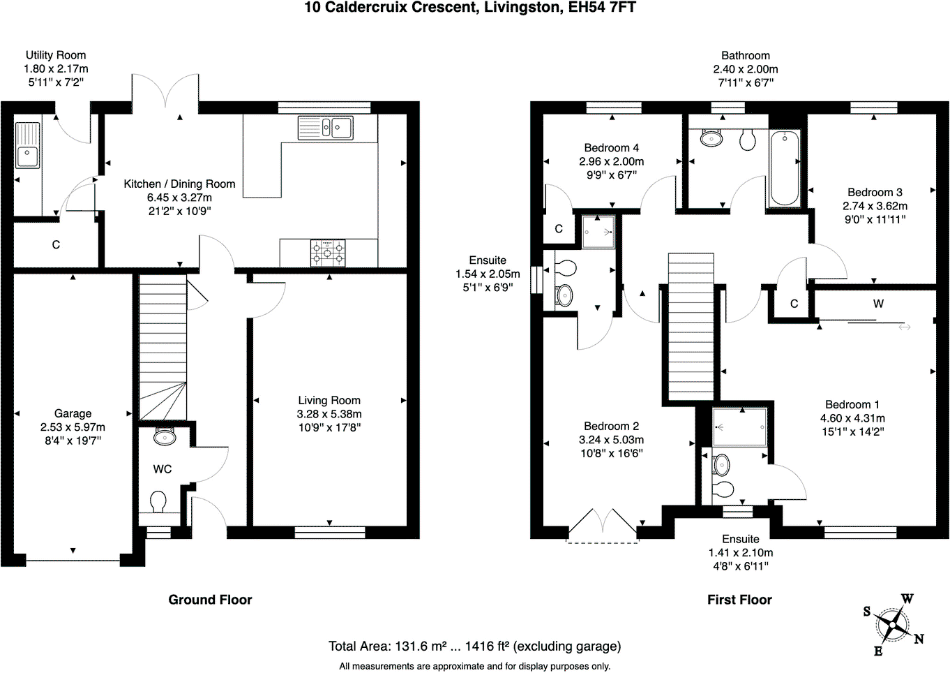 Caldercruix Crescent, Eliburn, Livingston, EH54 7FT floorplan