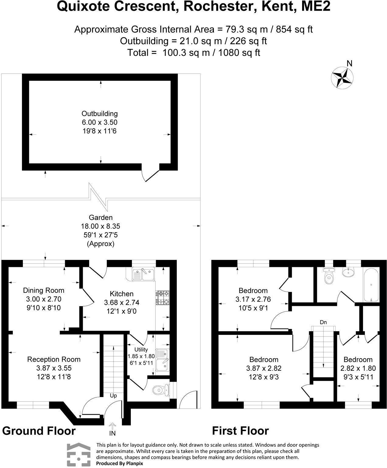 Quixote Crescent, Rochester, Kent, ME2 floorplan