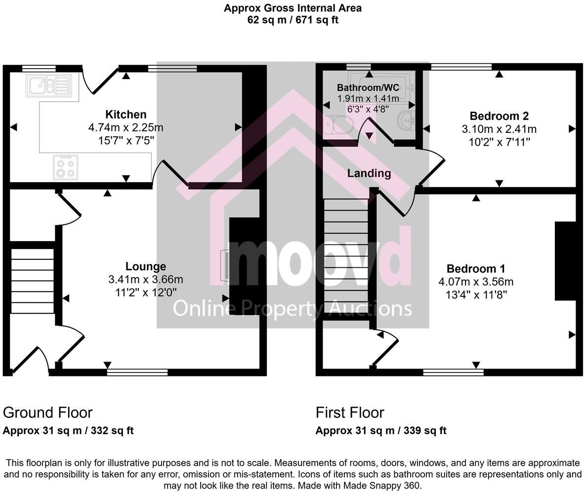 Blanche Terrace, Tantobie, Stanley floorplan