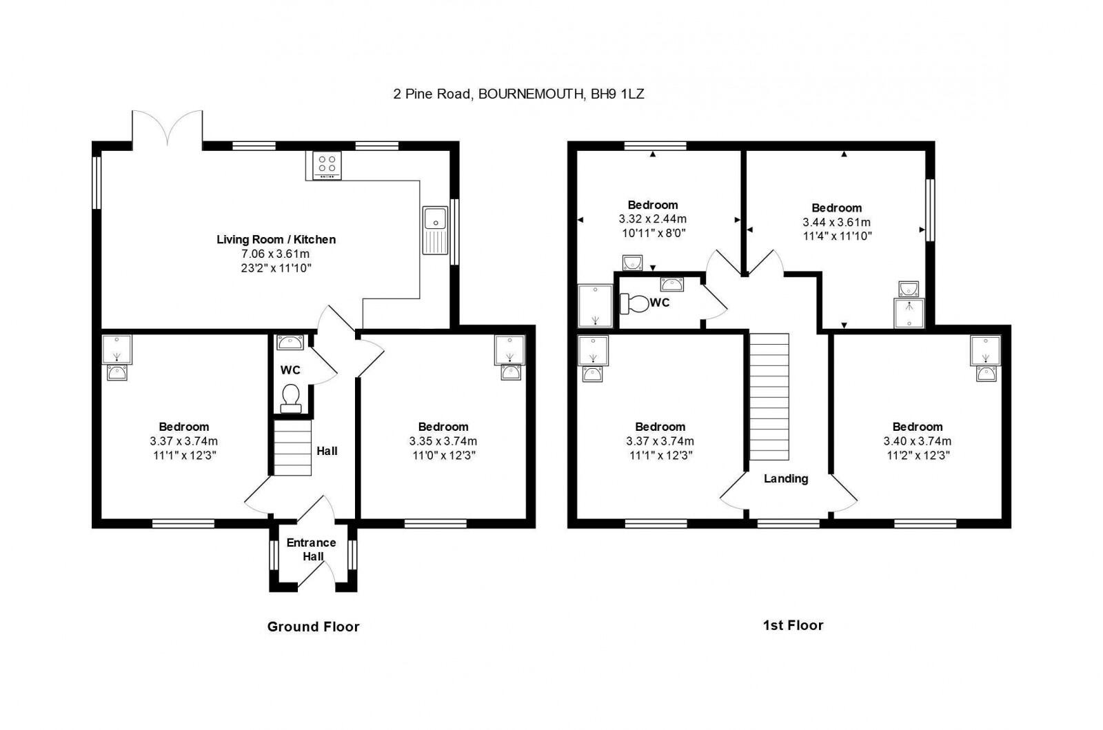 Pine Road, Winton, Bournemouth, BH9 floorplan