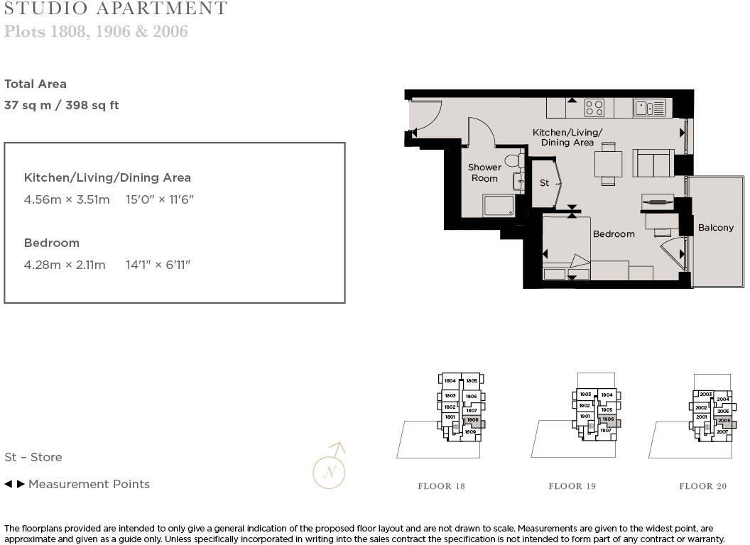 Plot F1906, 187 Acer Apartments, Park Boulevard, London, W12 7LU floorplan