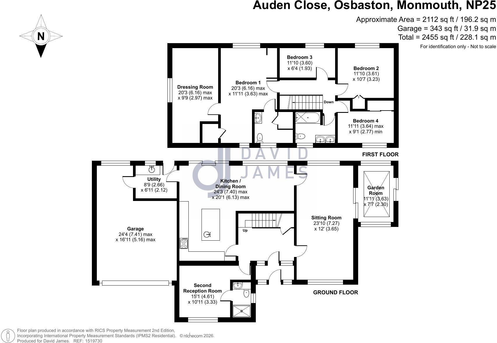 Auden Close, Osbaston, Monmouth, Monmouthshire, NP25 floorplan