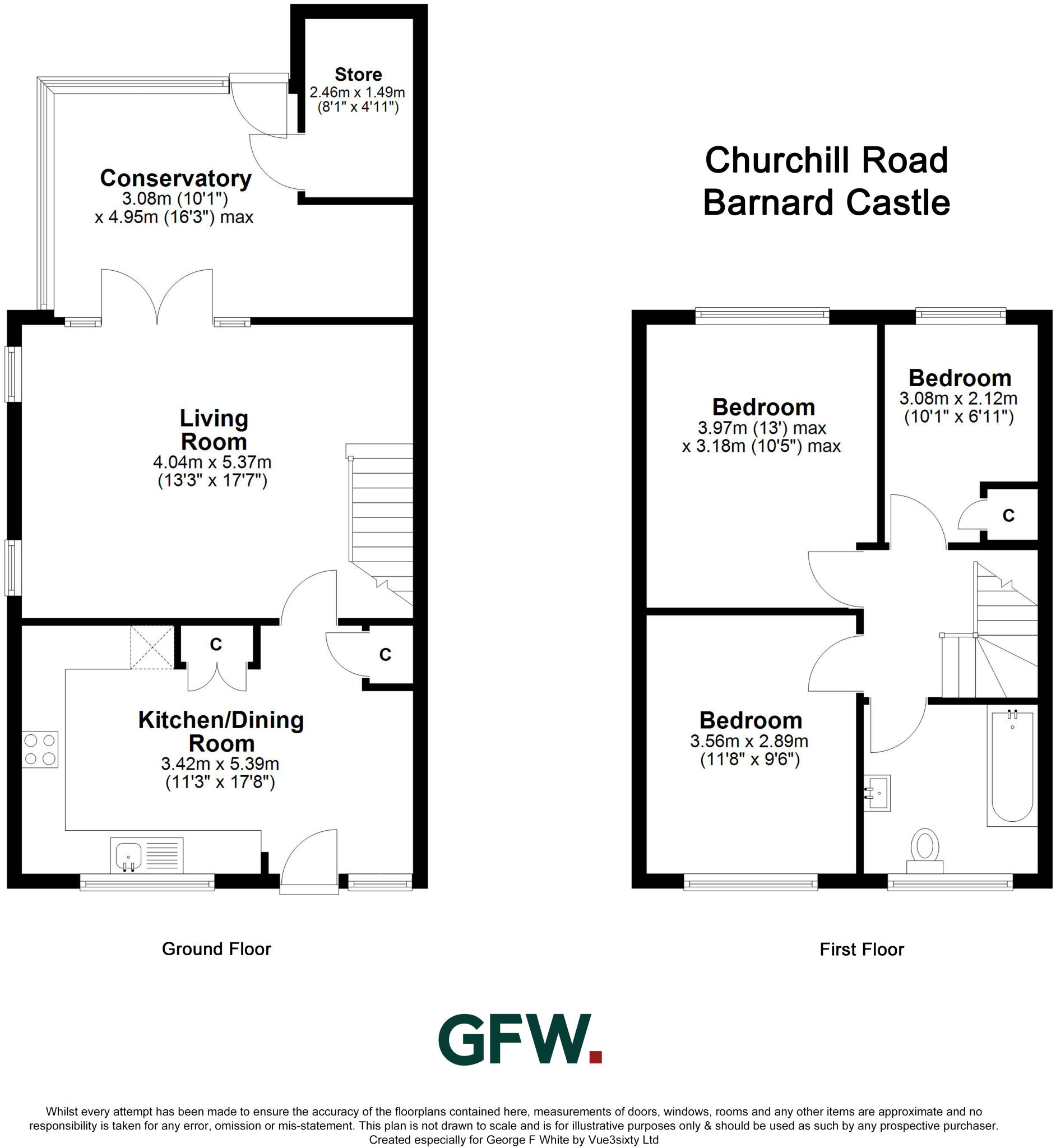 28, Churchill Road, Barnard Castle, County Durham, DL12 floorplan