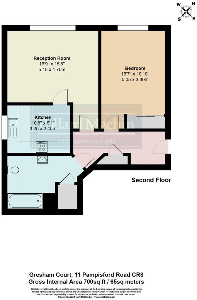 Gresham Court, 11 Pampisford Road, Purley floorplan