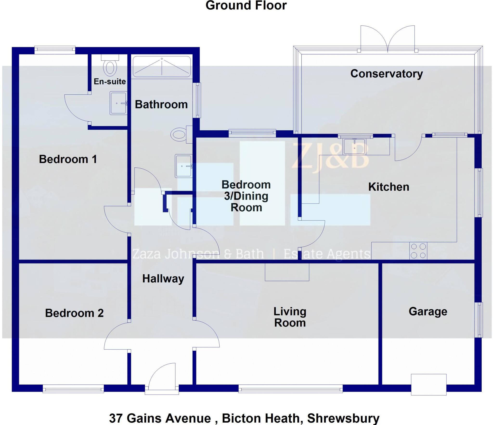 Gains Avenue, Bicton Heath, Shrewsbury, SY3 5AN floorplan