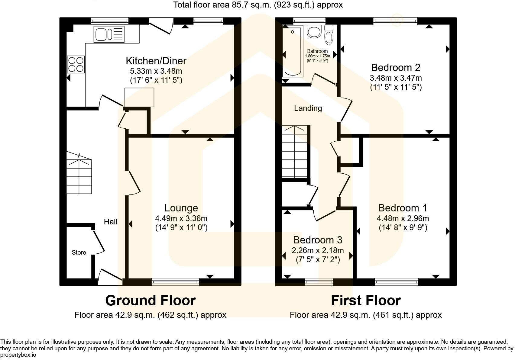 28 Ashwood Avenue
Kirkby in Ashfield, Nottingham, NG17 7QA floorplan