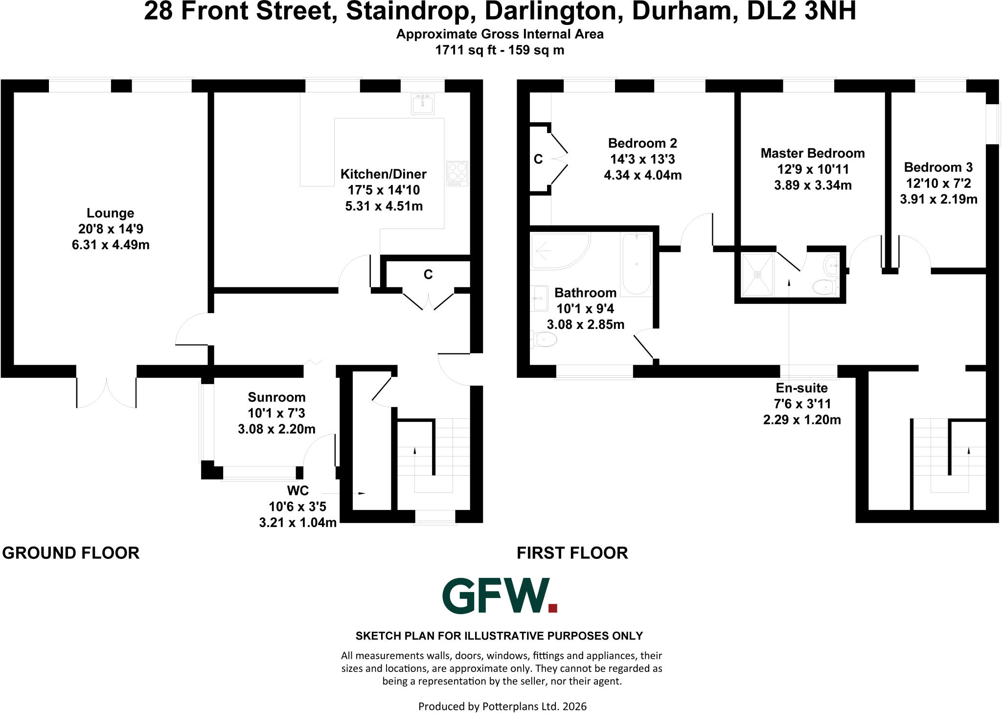 28, Front Street, Staindrop, Darlington, Durham, DL2 floorplan