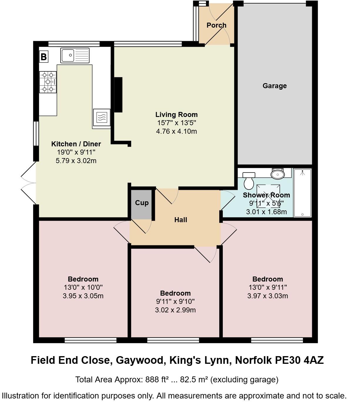 GAYWOOD - Modernised Link Detached 3 Bedroom Bungalow on Cul-De-Sac floorplan