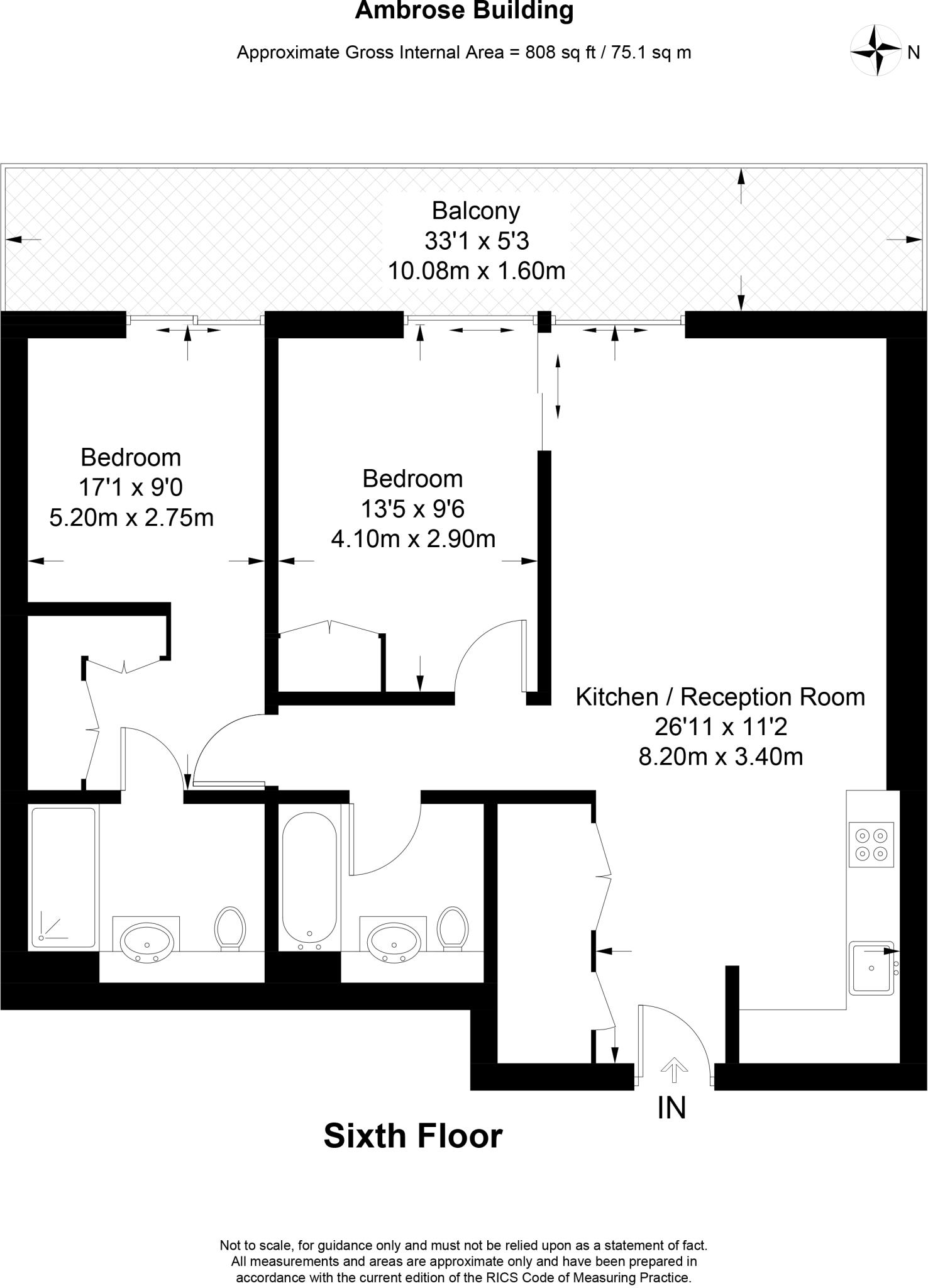 Ambrose House, 19 Circus Road West, London, SW11 floorplan