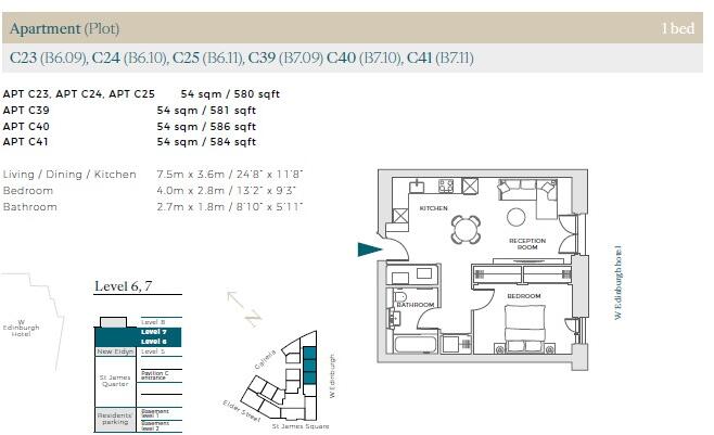 St James, Edinburgh floorplan
