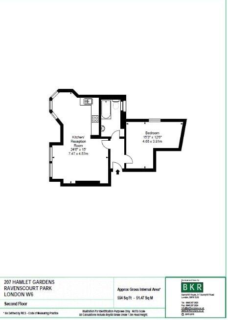 Flat 207 Hamlet Gardens, King Street, W6 floorplan