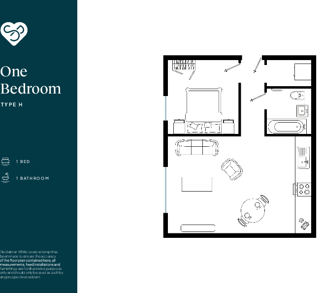 Flat A14, Smith House, Marina Place, Birmingham floorplan