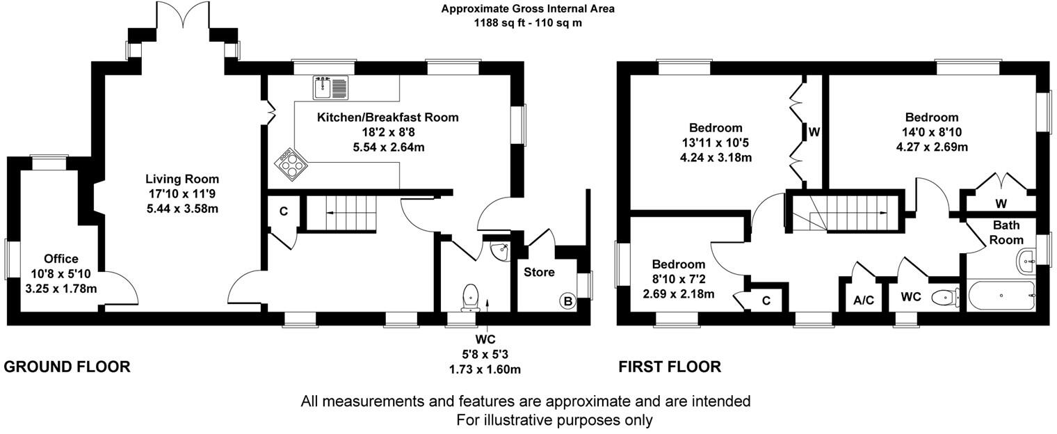Three bedroom home in heart of the Mendip Hills floorplan