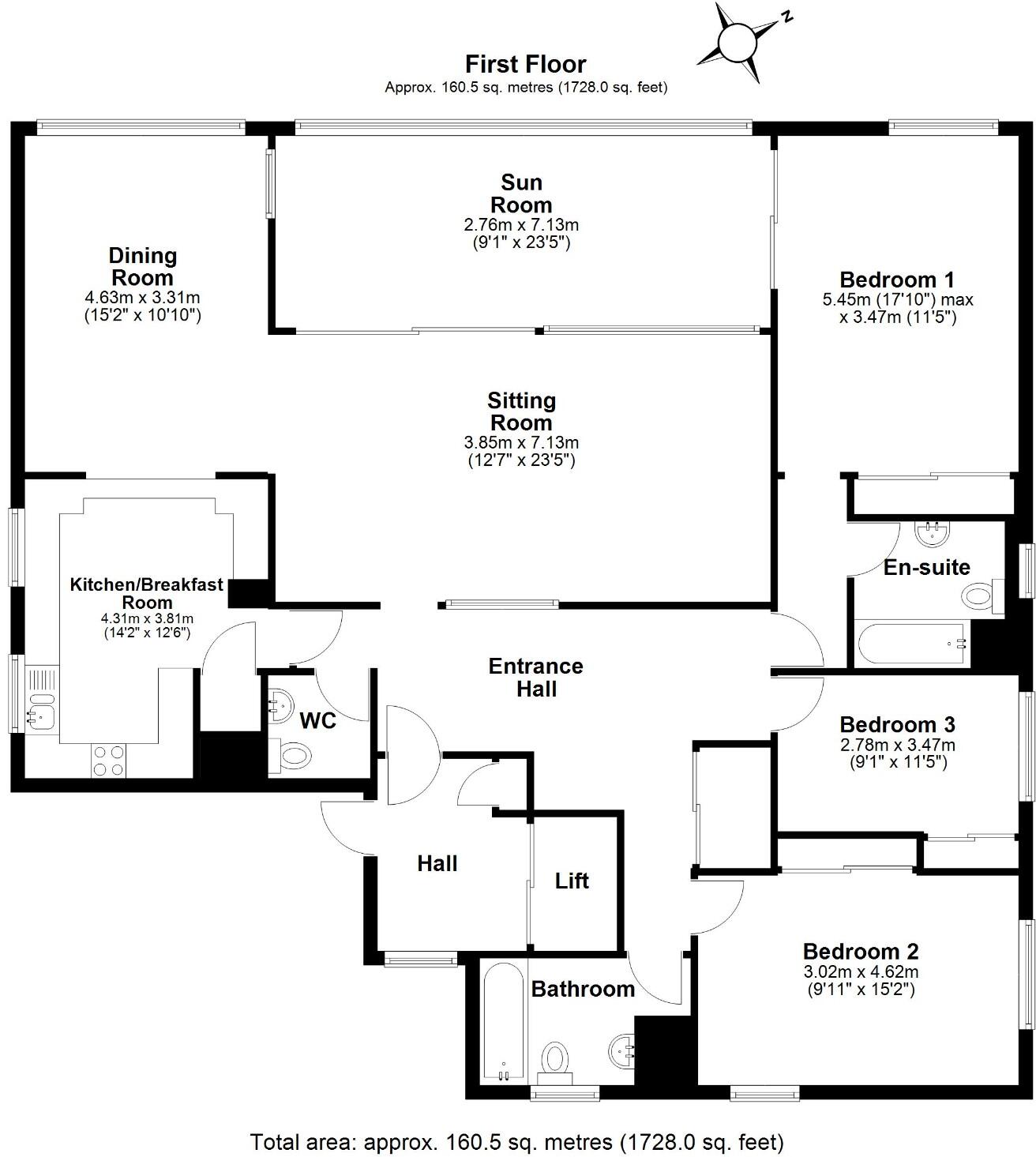 Apartment C7 Shirley Towers, Vane Hill Road, Torquay floorplan