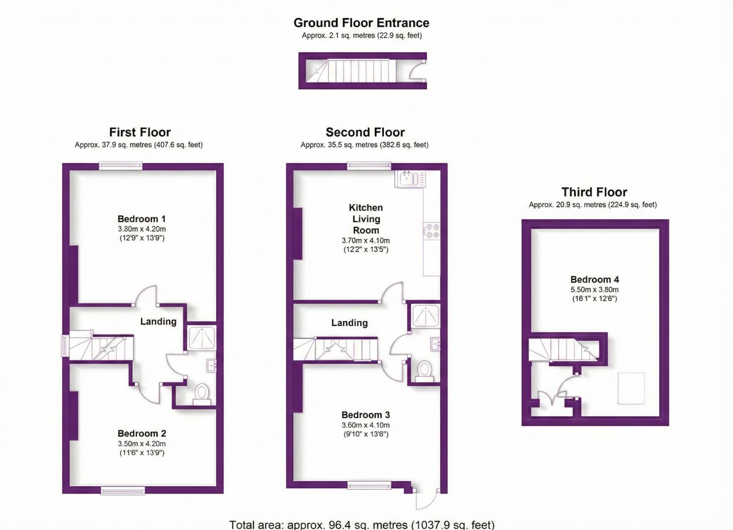 £125pppw Derby Road, Nottingham floorplan