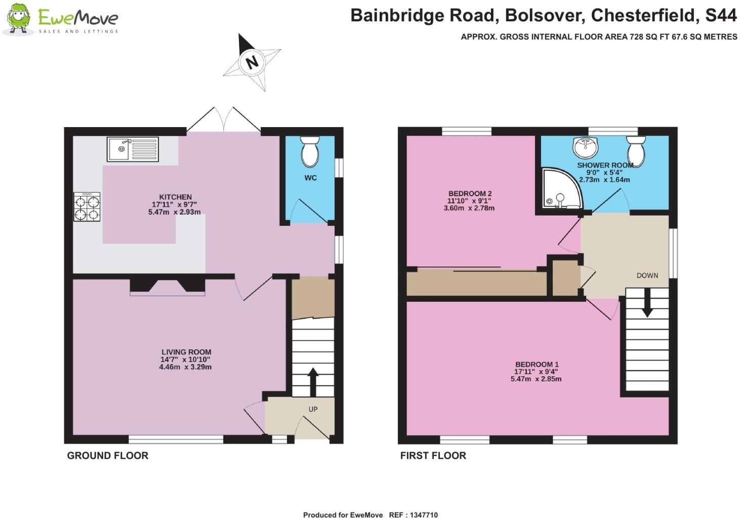 Bainbridge Road, Bolsover, Chesterfield, Derbyshire, S44 floorplan