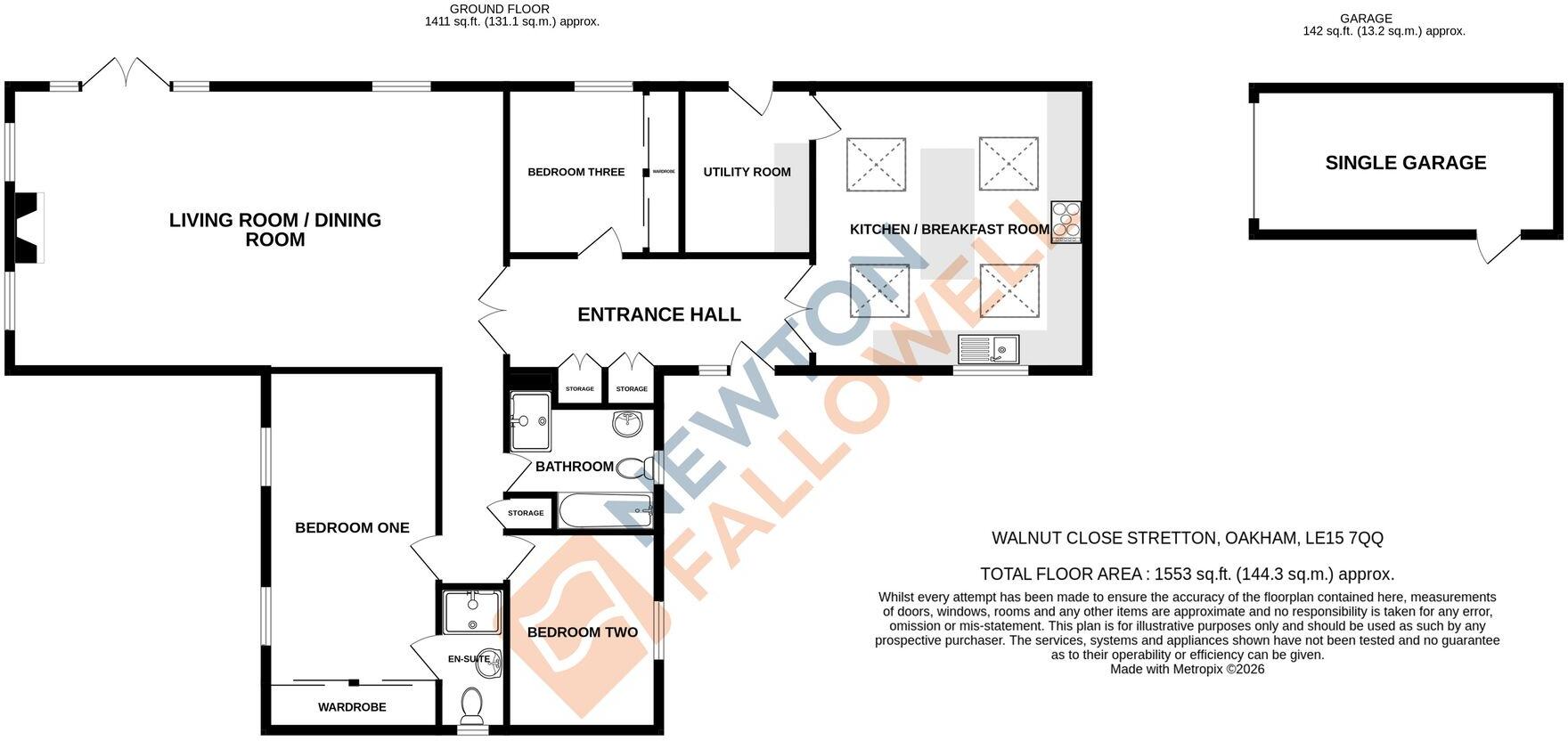 Walnut Close, Stretton floorplan