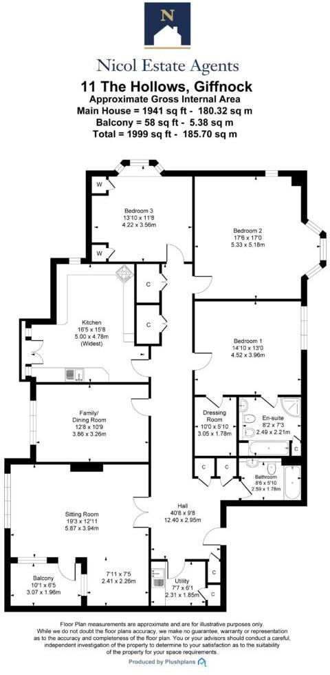 The Hollows, Ayr Road, Giffnock floorplan