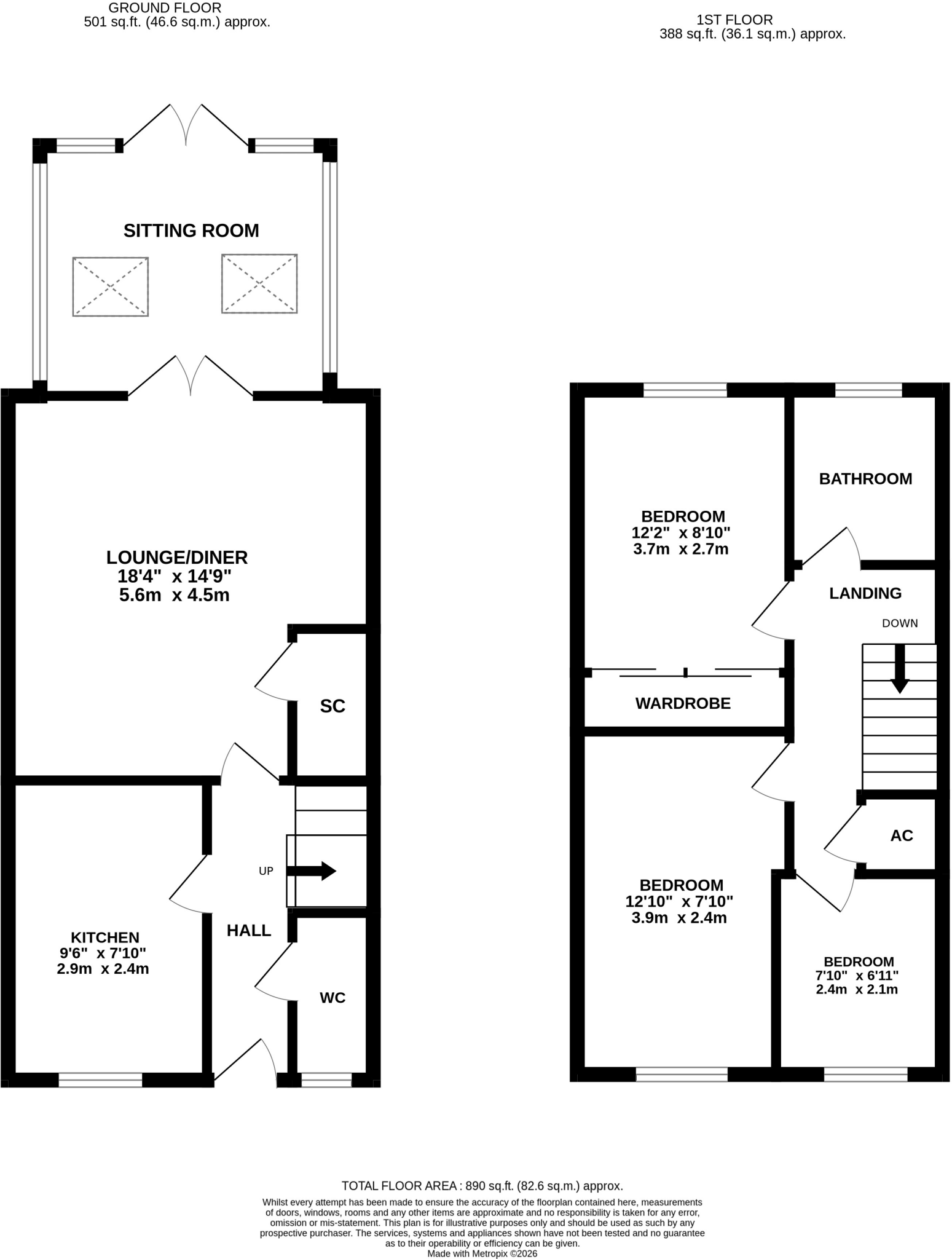 Starling Close, Sandy floorplan